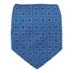 🆕BROOKS BROTHERS 346 Blue Geometric Silk Tie USA 59"/ 3.8" NWT